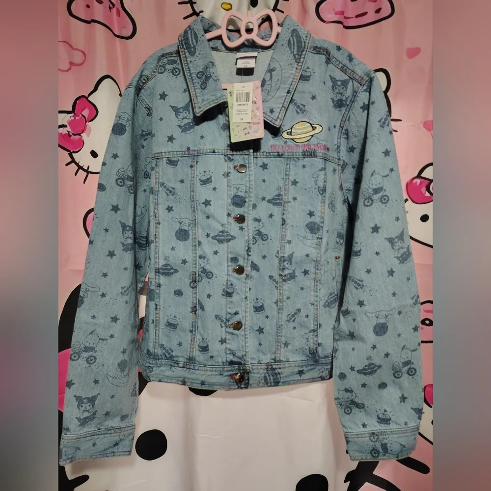 Hello Kitty & Friends Women's Plus Size Jean Jacket (Size 3X) - Picture 5 of 10